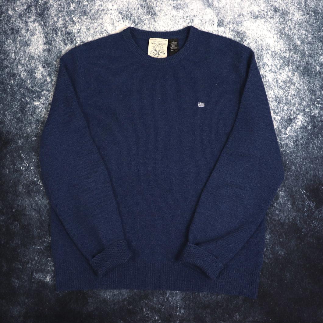 Vintage Navy Ralph Lauren Polo Jeans Jumper | Large