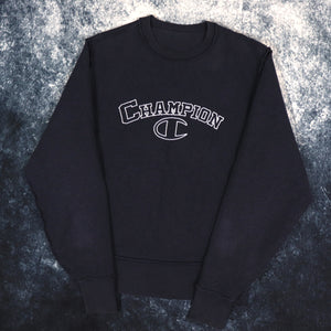 Vintage Navy Reversible Champion Spell Out Sweatshirt | Small