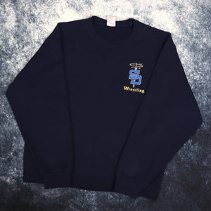 Vintage Navy SD Wrestling Embroidered Sweatshirt | Small