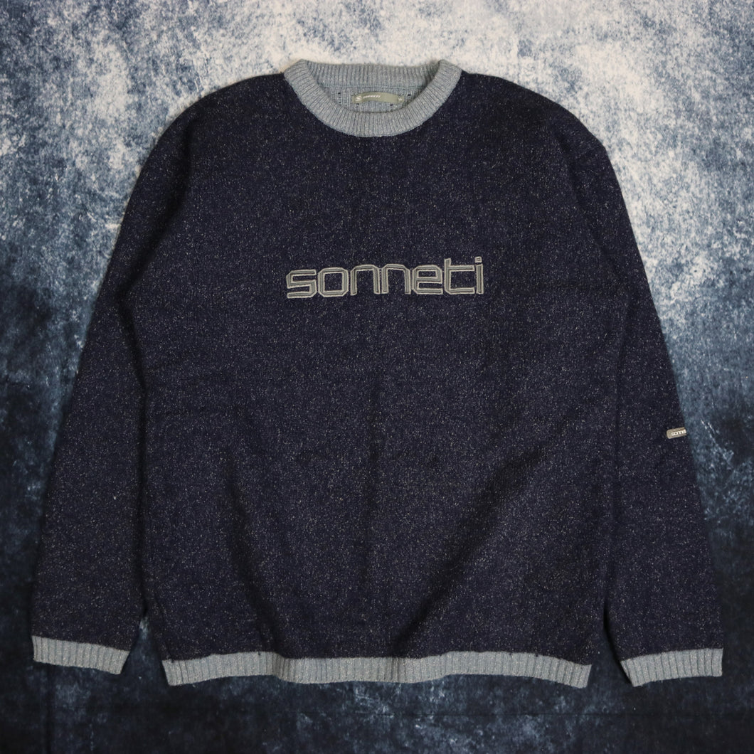 Vintage Navy Sonneti Spell Out Jumper