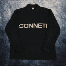 Load image into Gallery viewer, Vintage Navy Sonneti Ribbed High Neck Jumper
