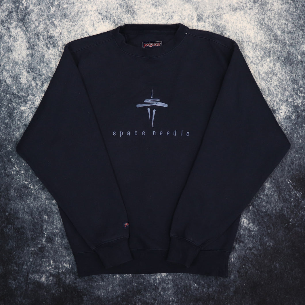 Vintage Navy Space Needle Sweatshirt | XS