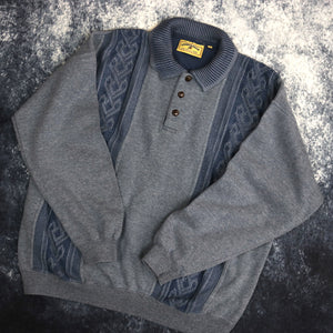Vintage Navy Timberjack Collared Sweatshirt