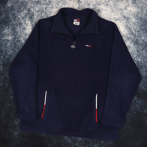 Vintage Navy Tommy Hilfiger 1/4 Zip Fleece Sweatshirt | XXL