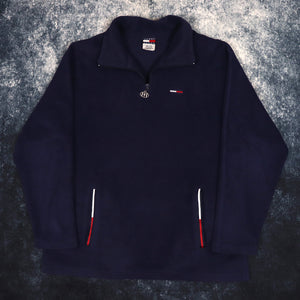 Vintage Navy Tommy Hilfiger 1/4 Zip Fleece Sweatshirt | XXL