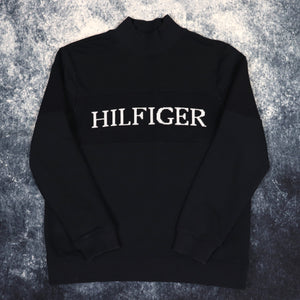 Vintage Navy Tommy Hilfiger High Neck Sweatshirt | Small