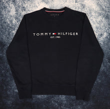 Load image into Gallery viewer, Vintage Navy Tommy Hilfiger Spell Out Sweatshirt | Medium
