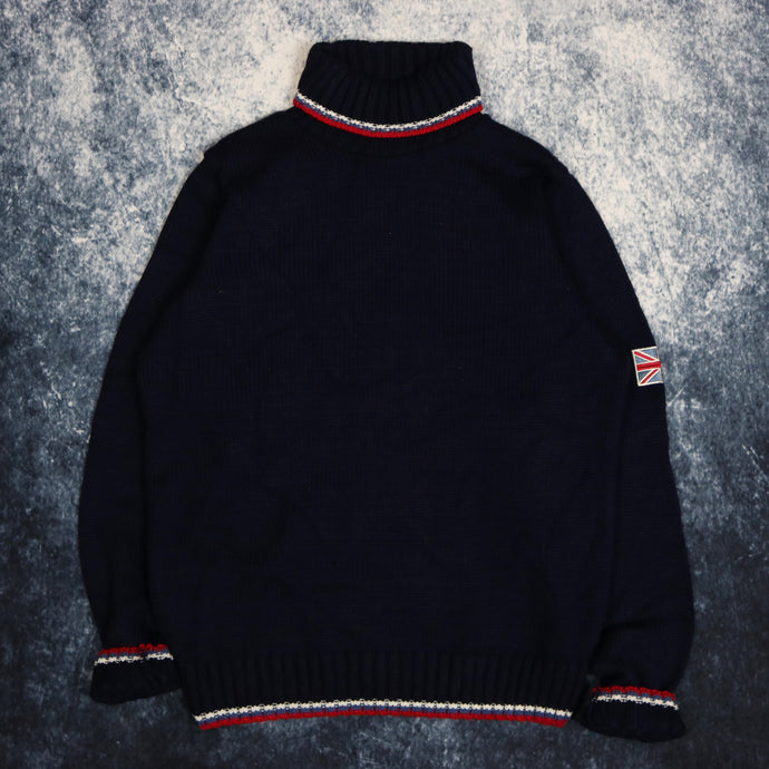 Vintage Navy Turtle Neck Jumper