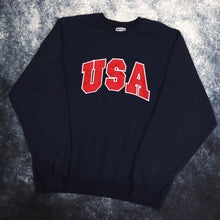 Load image into Gallery viewer, Vintage Navy USA Spell Out Sweatshirt | Large
