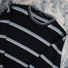 Load image into Gallery viewer, Vintage Navy &amp; Baby Blue Striped Jumper
