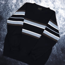 Load image into Gallery viewer, Vintage Navy, Baby Blue, Brown &amp; White Striped Jumper | Medium
