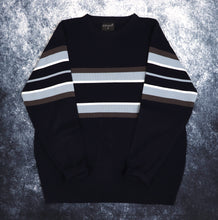 Load image into Gallery viewer, Vintage Navy, Baby Blue, Brown &amp; White Striped Jumper | Medium
