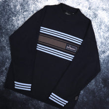 Load image into Gallery viewer, Vintage Navy, Baby Blue &amp; Grey Striped Kangol High Neck Jumper | XS
