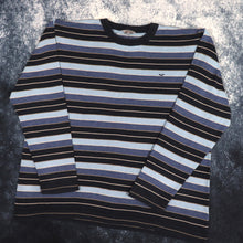 Load image into Gallery viewer, Vintage Navy, Baby Blue &amp; Grey Striped Wolsey Jumper | XL
