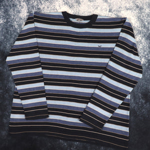 Vintage Navy, Baby Blue & Grey Striped Wolsey Jumper | XL