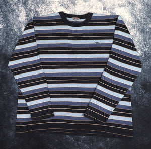 Vintage Navy, Baby Blue & Grey Striped Wolsey Jumper | XL
