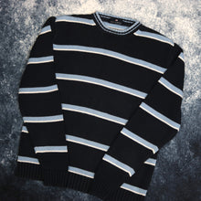 Load image into Gallery viewer, Vintage Navy, Baby Blue &amp; White Striped Jumper
