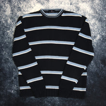 Load image into Gallery viewer, Vintage Navy, Baby Blue &amp; White Striped Jumper
