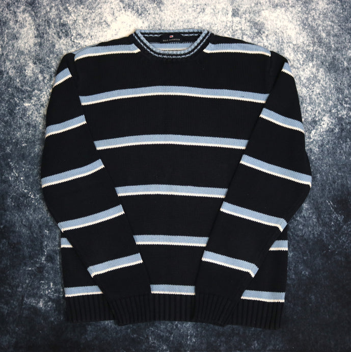 Vintage Navy, Baby Blue & White Striped Jumper
