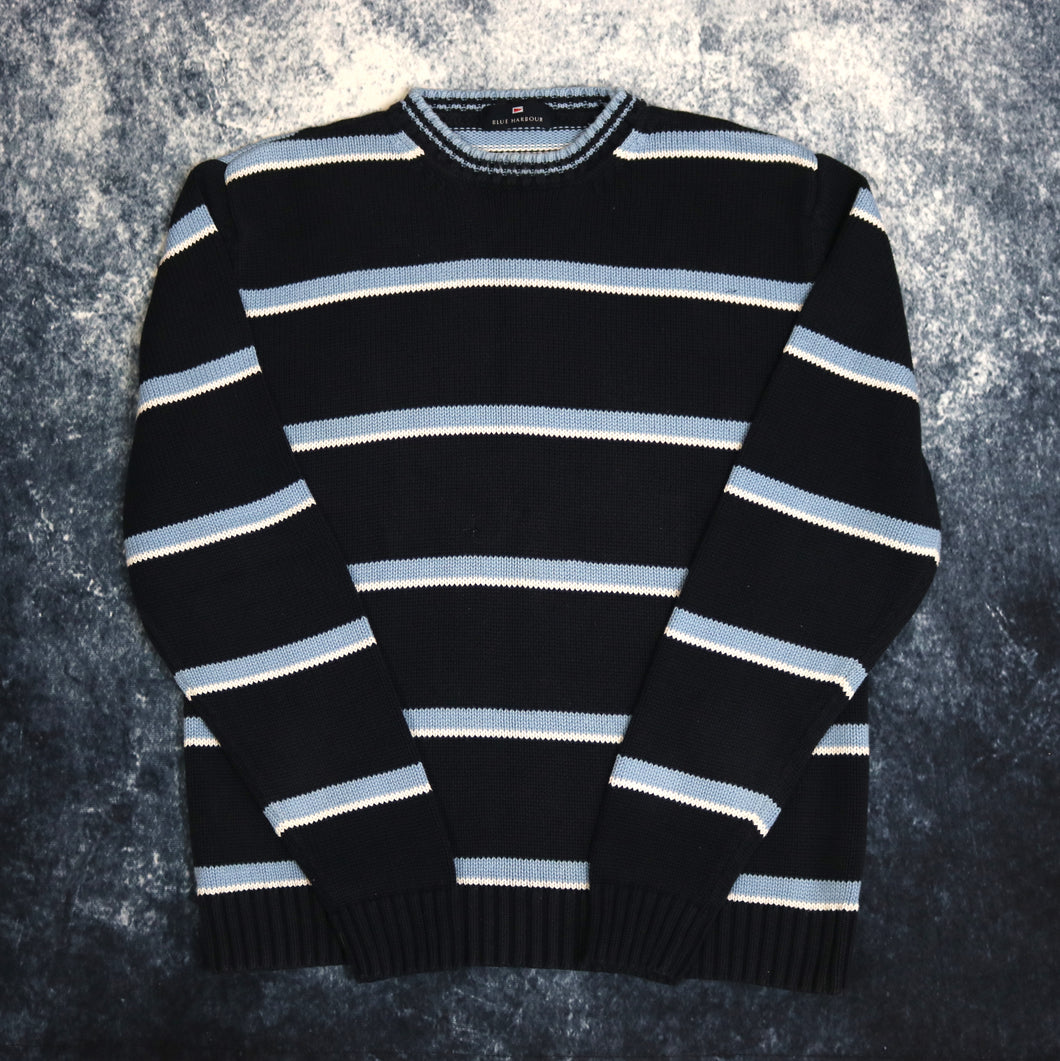 Vintage Navy, Baby Blue & White Striped Jumper
