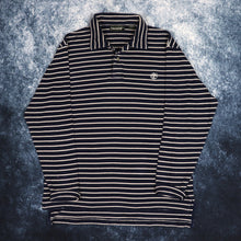 Load image into Gallery viewer, Vintage Navy &amp; Beige Striped Timberland Collared Jumper | Small
