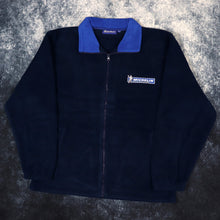 Load image into Gallery viewer, Vintage Navy &amp; Blue Michelin Fleece Jacket | Medium
