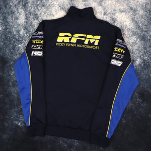 Vintage Navy & Blue Ricky Flynn Motorsport 1/4 Zip Sweatshirt | Large