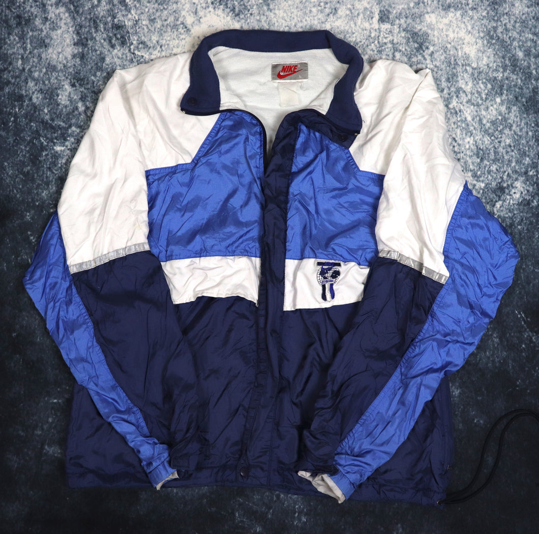 Vintage 90's Navy, Blue & White Nike International Windbreaker Jacket | Small