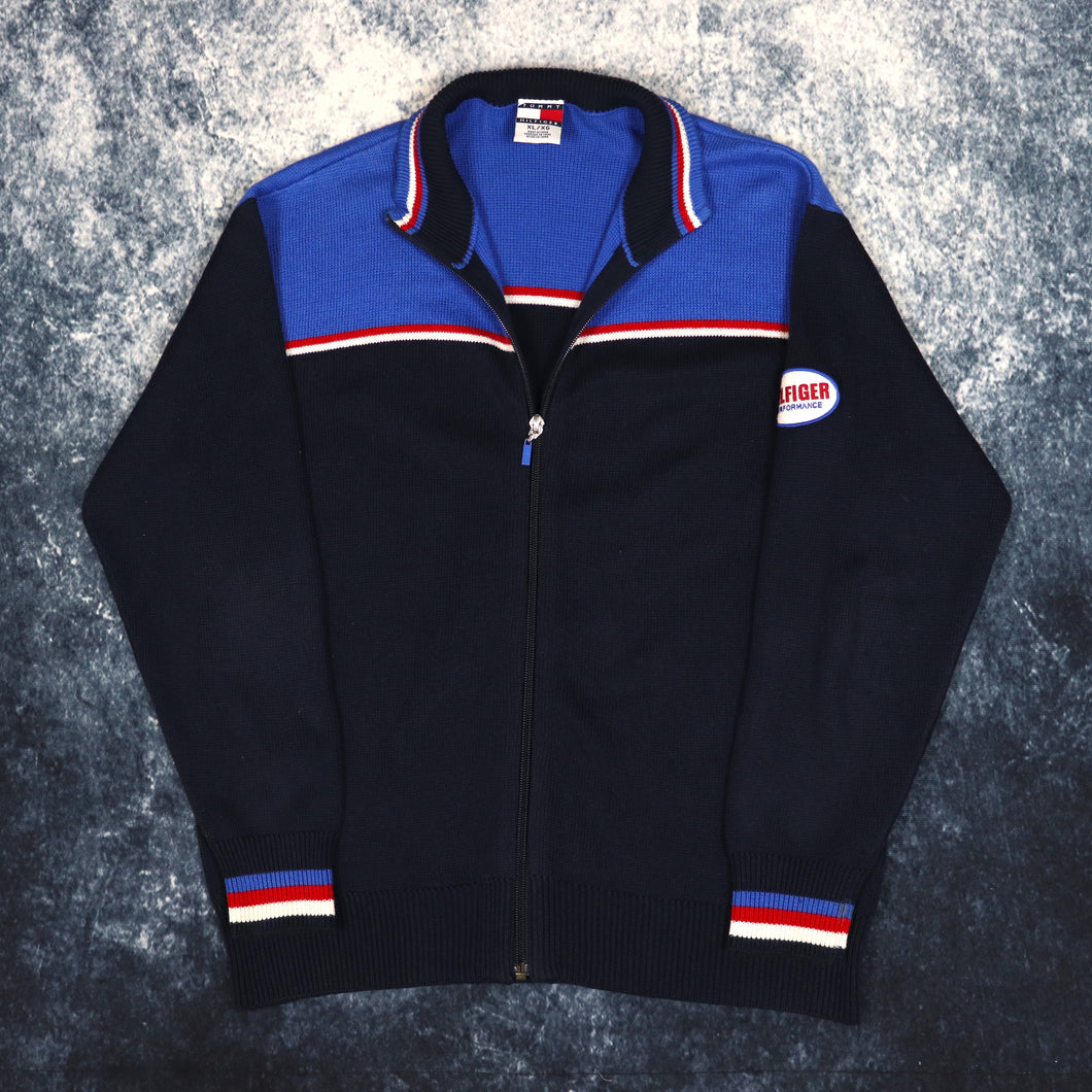 Vintage Navy, Blue, White & Red Tommy Hilfiger Zip Up Jumper | XS