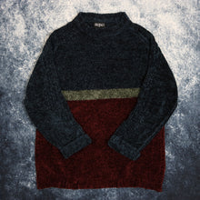 Load image into Gallery viewer, Vintage Navy &amp; Burgundy Colour Block Jumper
