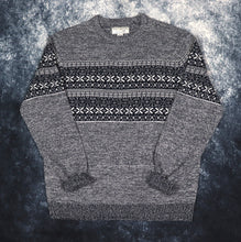 Load image into Gallery viewer, Vintage Navy &amp; Cream Fair Isle Grandad Jumper | XL
