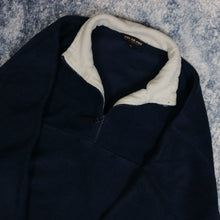 Load image into Gallery viewer, Vintage Navy &amp; Cream 1/4 Zip Fleece
