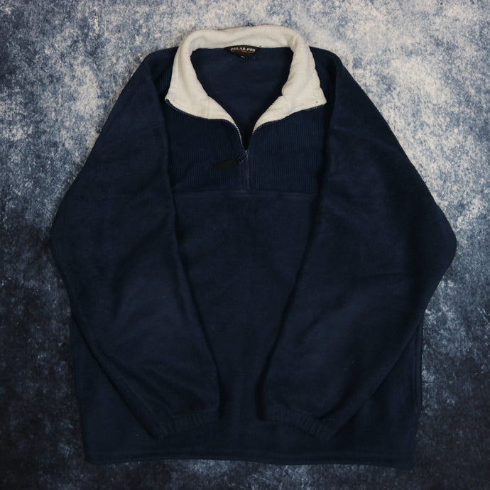 Vintage Navy & Cream 1/4 Zip Fleece