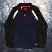 Load image into Gallery viewer, Vintage Navy &amp; Black Fat Face 1/4 Zip Sherpa Fleece Sweatshirt | Small
