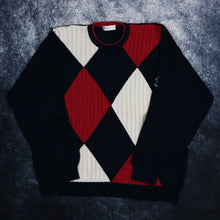 Load image into Gallery viewer, Vintage Navy, Cream &amp; Red Argyle Golf Jumper | XL

