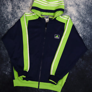Vintage Navy & Green Adidas Zip Up Hoodie | Large