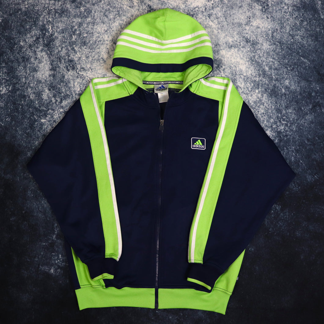 Vintage Navy & Green Adidas Zip Up Hoodie | Large