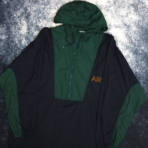 Vintage 90's Navy & Green Nike Air Half Zip Windbreaker Jacket | 5XL