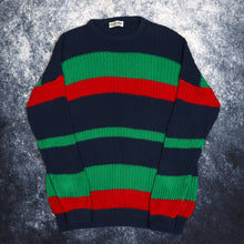 Load image into Gallery viewer, Vintage Navy, Green &amp; Red Striped American Apparel Jumper | XL
