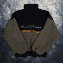 Load image into Gallery viewer, Vintage Navy &amp; Grey Colour Block Mountain Design 1/4 Zip Jumper

