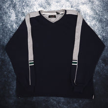 Load image into Gallery viewer, Vintage Navy &amp; Grey Croft And Barrow V Neck Sweatshirt | Large

