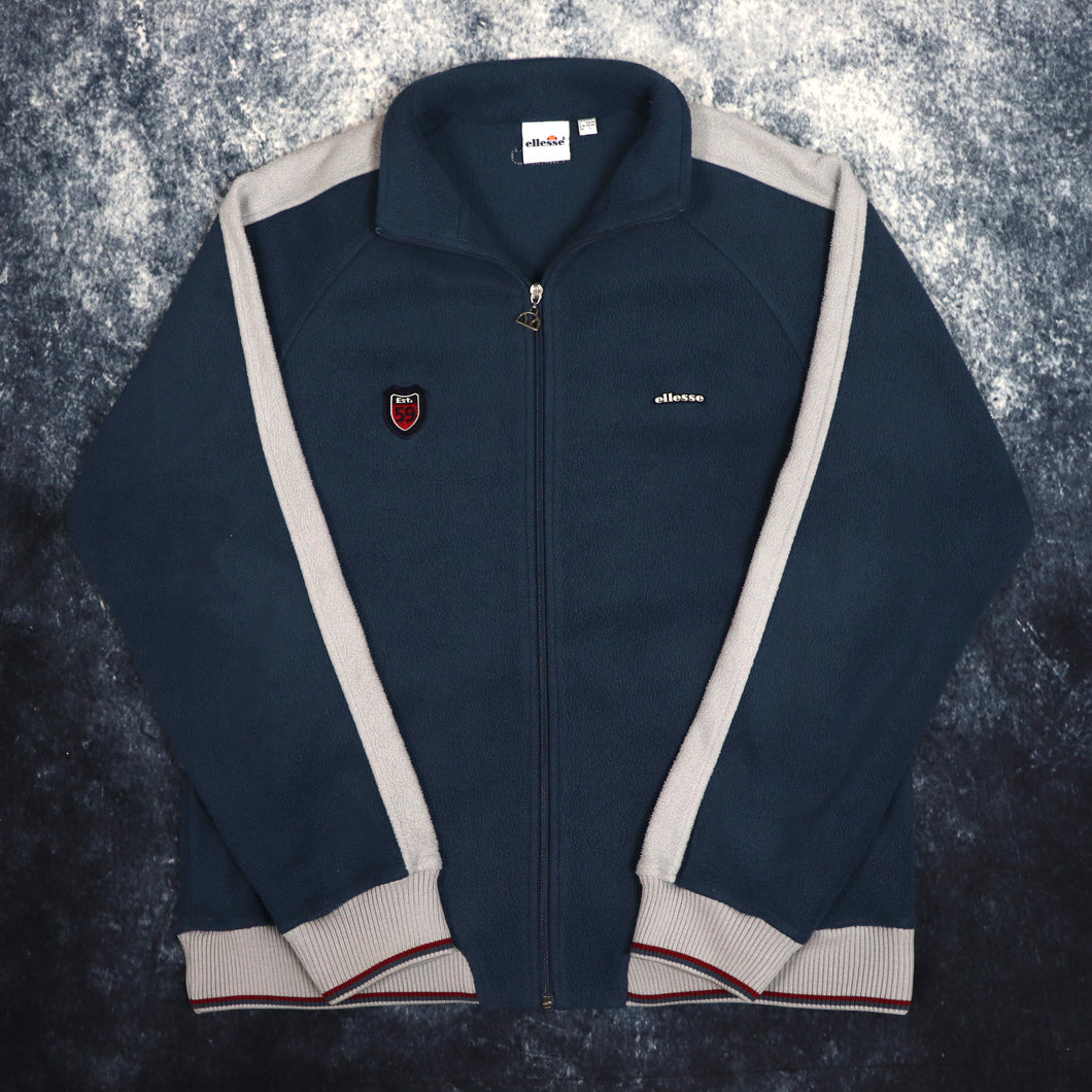 Vintage Navy & Grey Ellesse Fleece Jacket | Large