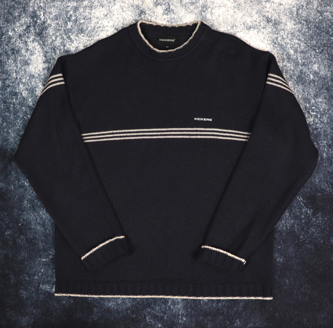 Vintage Navy & Grey Kickers Jumper | XL
