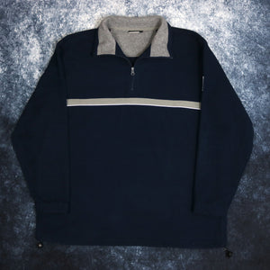 Vintage Navy & Grey Mauro Ferrini 1/4 Zip Fleece Sweatshirt