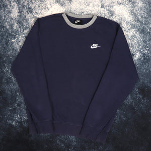 Vintage Navy & Grey Nike Sweatshirt | Small