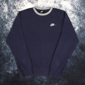 Vintage Navy & Grey Nike Sweatshirt | Small