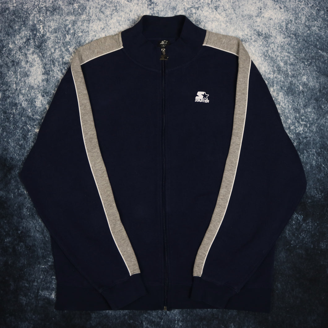 Vintage Navy & Grey Starter Zip Up Sweatshirt