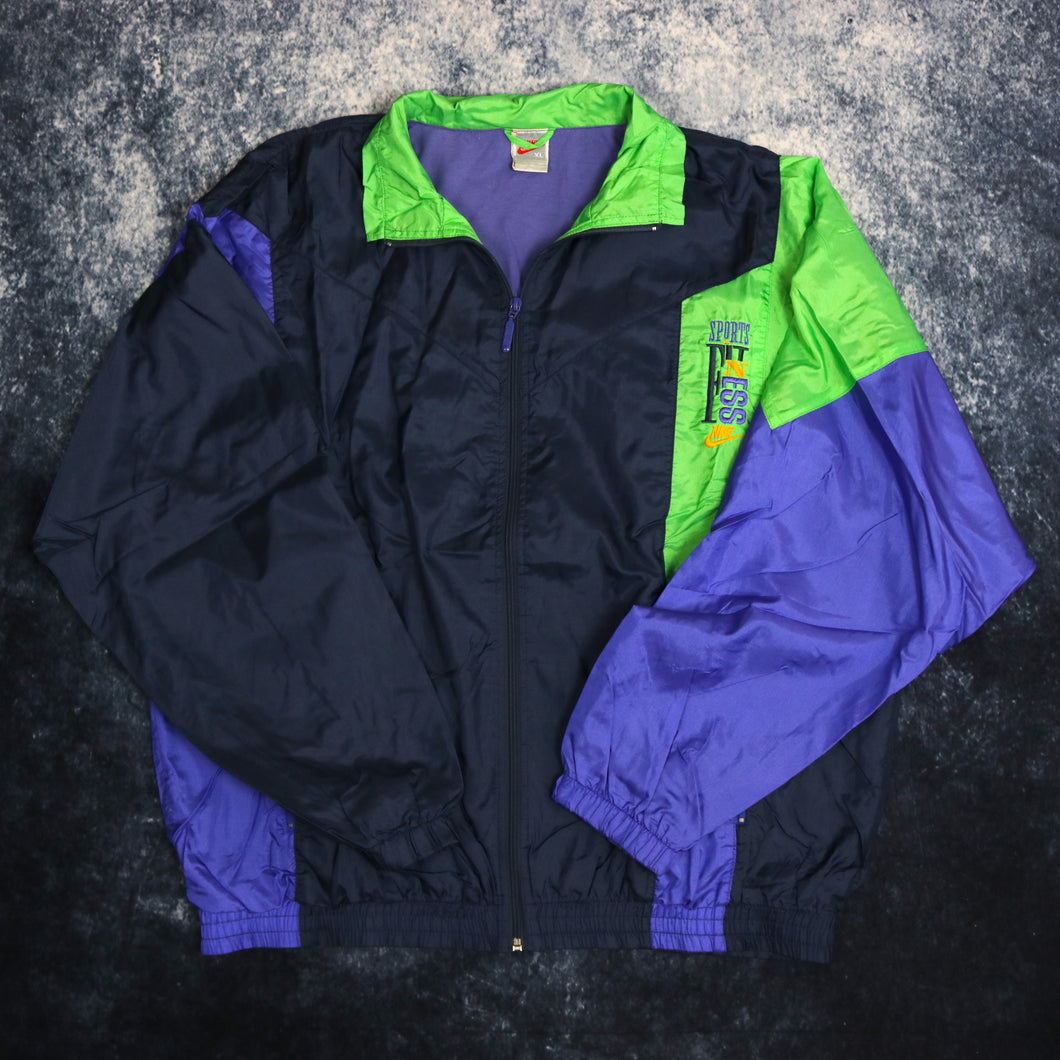 Vintage 90's Navy, Purple & Green Nike Windbreaker Jacket
