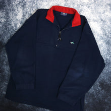 Load image into Gallery viewer, Vintage Navy &amp; Red Le Shark 1/4 Zip Fleece Sweatshirt
