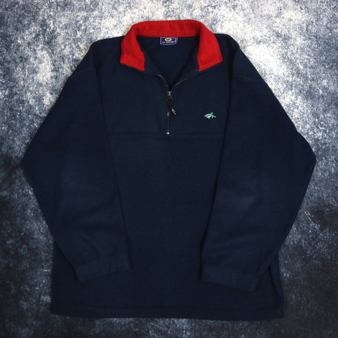 Vintage Navy & Red Le Shark 1/4 Zip Fleece Sweatshirt